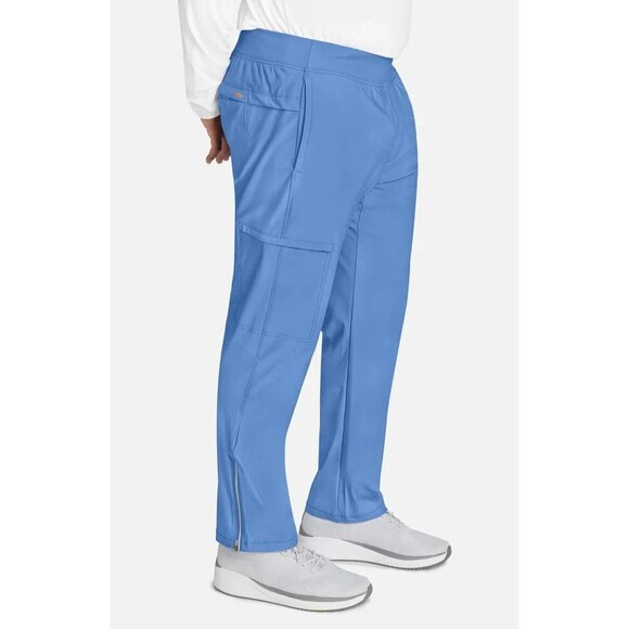 Cherokee Workwear Scrubs Men's 2XLT Tall Tapered Leg Pull Pant Ciel Blue CK185 - Picture 4 of 5